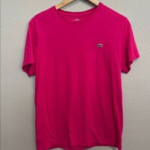 Lacoste Pink Short Sleeve Tee Vibrant Cotton Crew